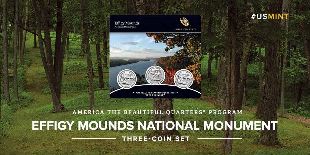 usmint's tweet photo. Just released: The 2017 America the Beautiful Quarters Three-Coin Set—Effigy Mounds National Monument. https://t.co/rDiVL2N6QY #ATBQuarters https://t.co/rTeovrdOSB