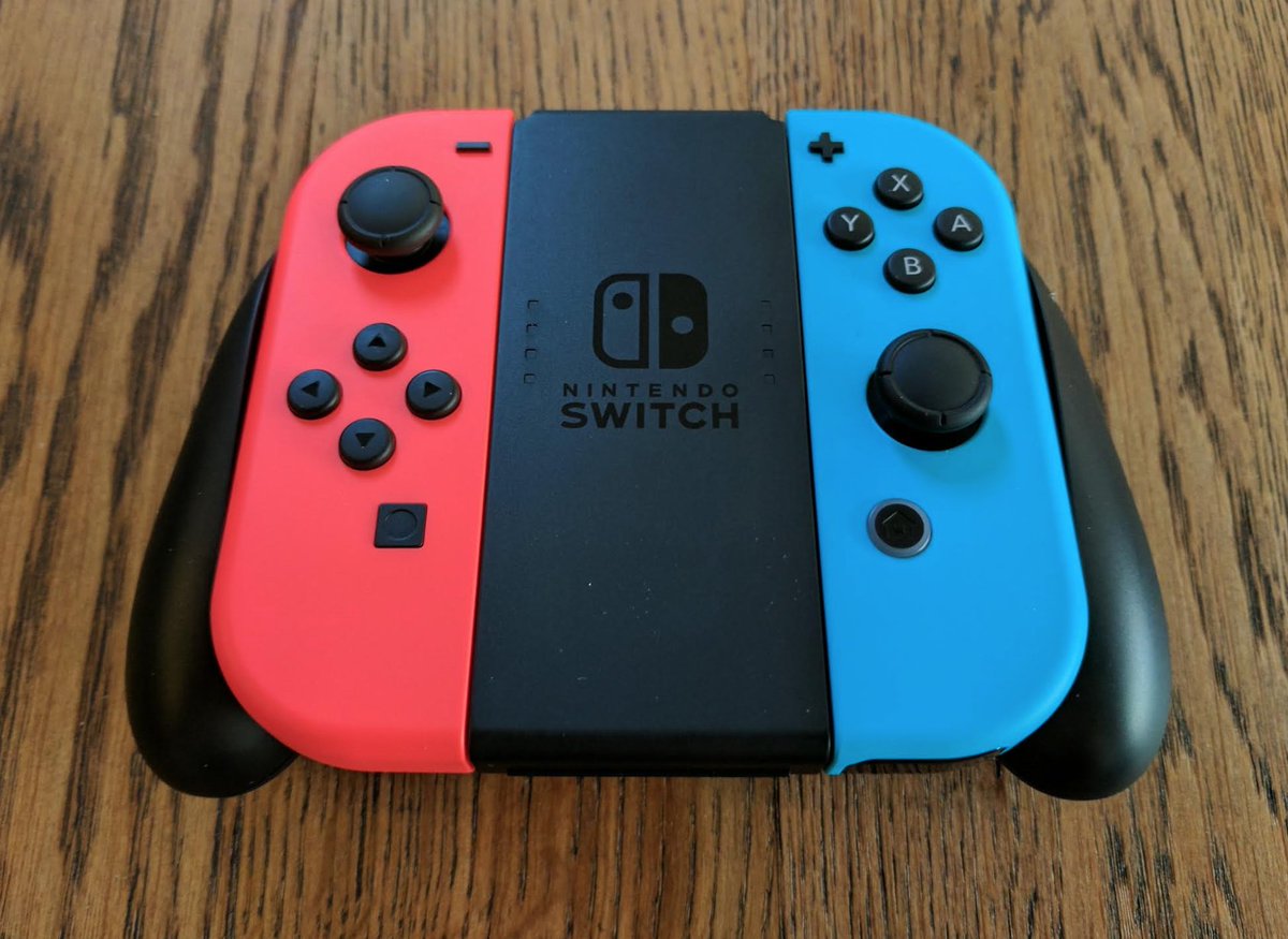 red and blue joycons