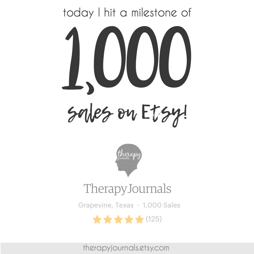 therapyjournals's tweet photo. #EtsyMilestone of 1,000 sales! https://t.co/1olnLe812w #mentalhealth #etsyseller #depression #anxiety #eatingdisorder #ptsd #bipolar #etsy https://t.co/7tXFJQXsQP