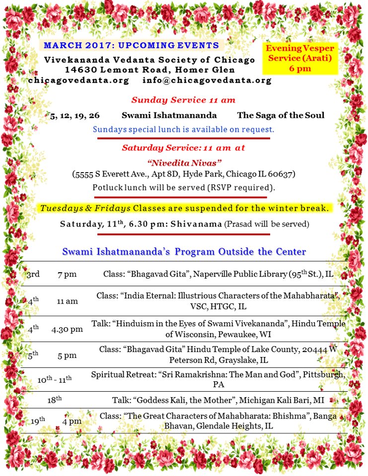 CRLMC1's tweet photo. Upcoming March events from the Vivekananda Vedanta Society of Chicago. https://t.co/eOeZJ5nXAg