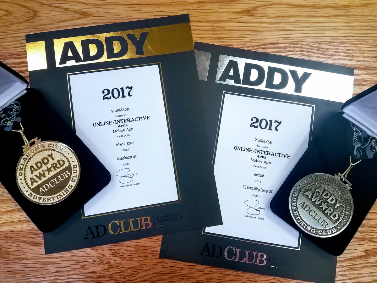 smalltalkcode's tweet image. Congrats! #ADDYS2017 @thevibrand @robothouseokc @yeomansdesign @craftedbyclover @icgadv @tractionokc @freestyleokc bit.ly/2lgU4RP