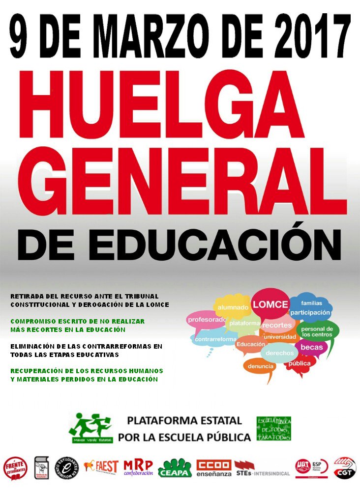 alcampus's tweet photo. Aquí os ponemos el cartel conjunto de la misma #9Marzo https://t.co/9oCGCkvHet