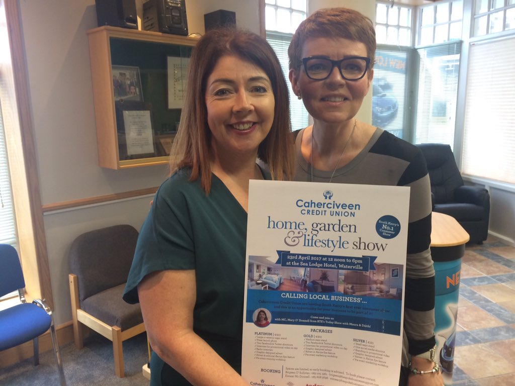 EimearMcDonnell's tweet image. Grt morn working with @maryodonnellBC of @RTEToday @BrigeenO at @CaherciveenCU launch for Home, Garden &amp;amp; Lifestyle Show. #BBS #clientevents