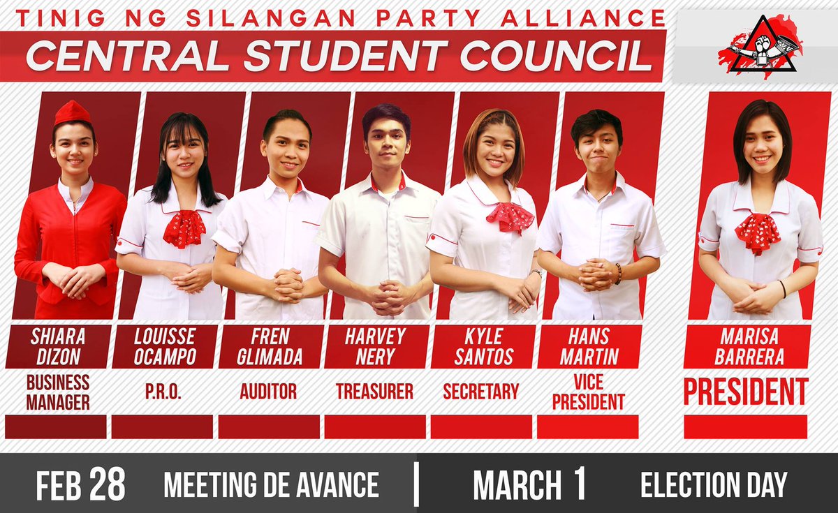 UEastWarriors's tweet photo. CSC under Tinig ng Silangan Party Alliance.
#UE #UESC #TNSPA #PUSO #PusoPaRin #BombaUE #MarkangMandirigma #UECal #RedandWhite https://t.co/bhsGudshCz