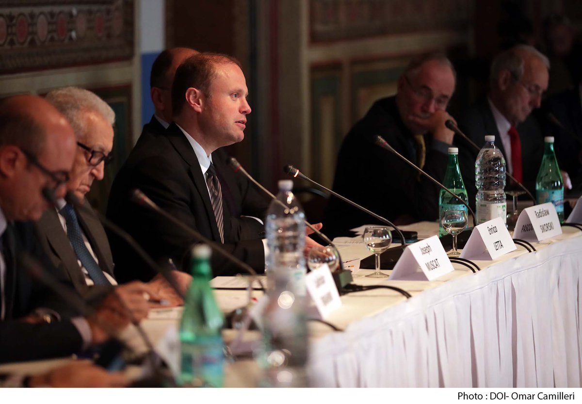 MaltaGov's tweet photo. #Malta PM @JosephMuscat_JM & P Sec @followianborg underline importance of #leadership during Stabilising #EU Neighbourhood #EUThinkTankForum https://t.co/PaZMcTjnZB