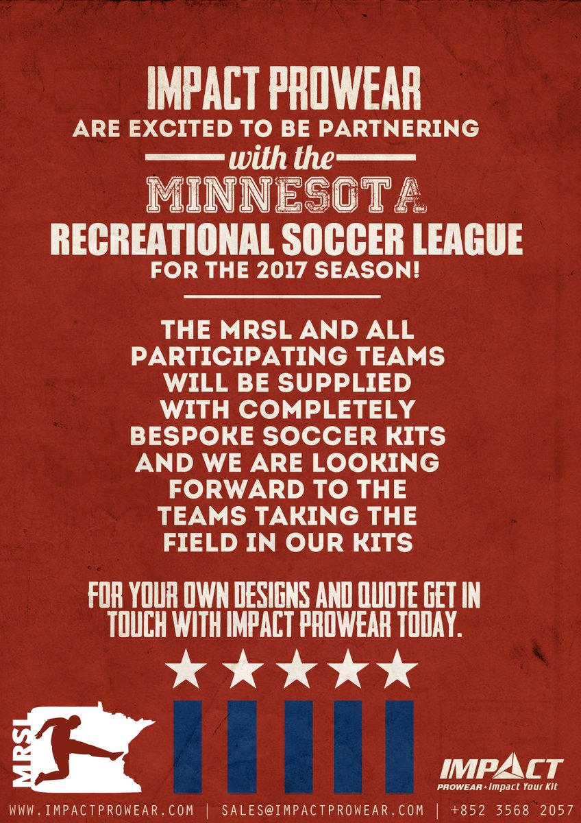 Impact_Prowear's tweet image. Excited to announce our partnership with the Minnesota Recreational Soccer League in the @USASoccer get in touch for your quotes today!