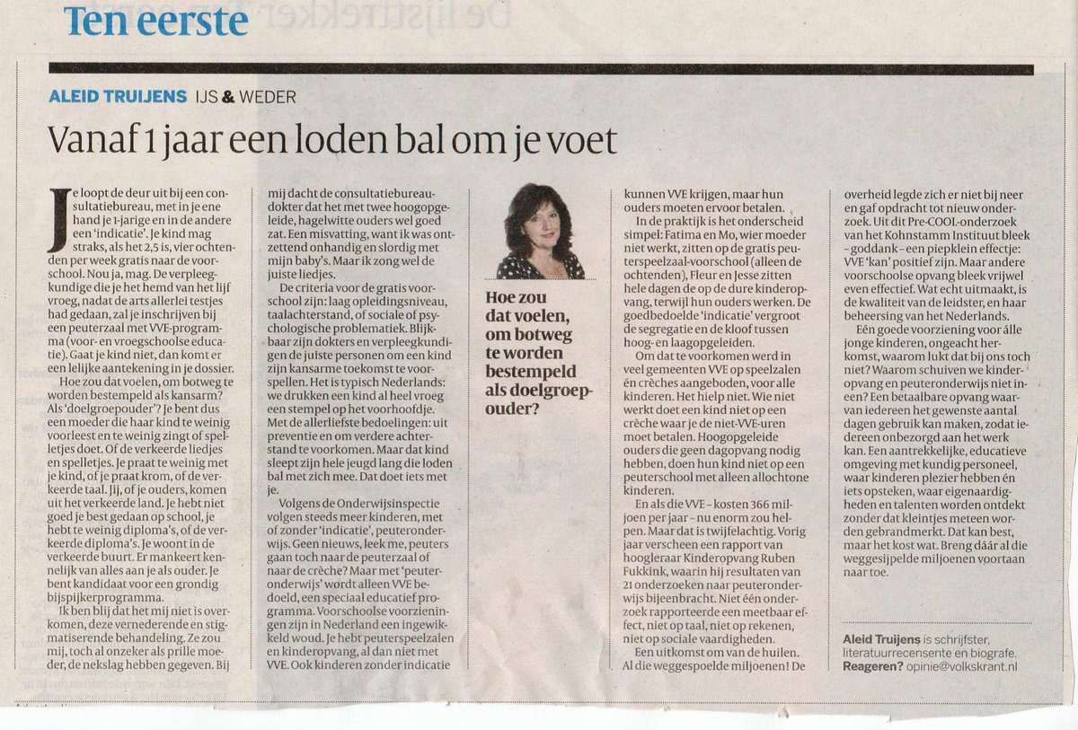 #Truijens slaat de spijker op z'n kop. Alle kinderen sámen naar de kinderopvang. Zonder stempeltjes en loden ballen Waar blijft de politiek?