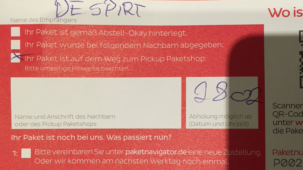 maxi_b's tweet photo. Leute, keine Sendung von Euch kommt ohne Nachfrage aus :-( Was läuft da nicht @dpd_de? In welchem Pickup Store ist denn wohl mein Paket? https://t.co/rA2uO8OUxT