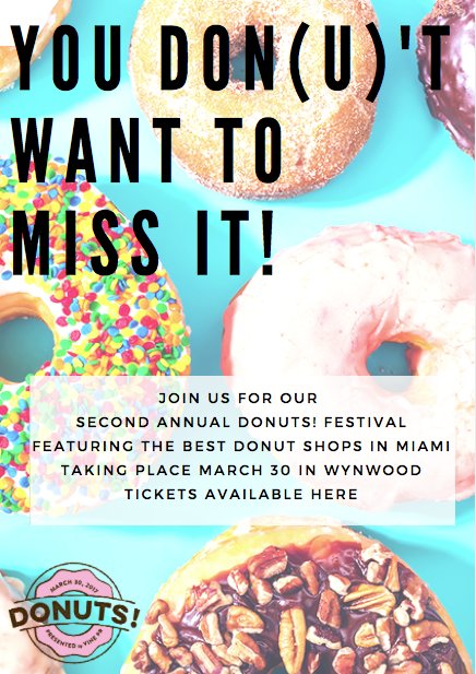 VinePR's tweet photo. Calling all #donut &amp; #foodie lovers! Make sure to buy your tickets early they're selling out fast. https://t.co/MF22nza9ei