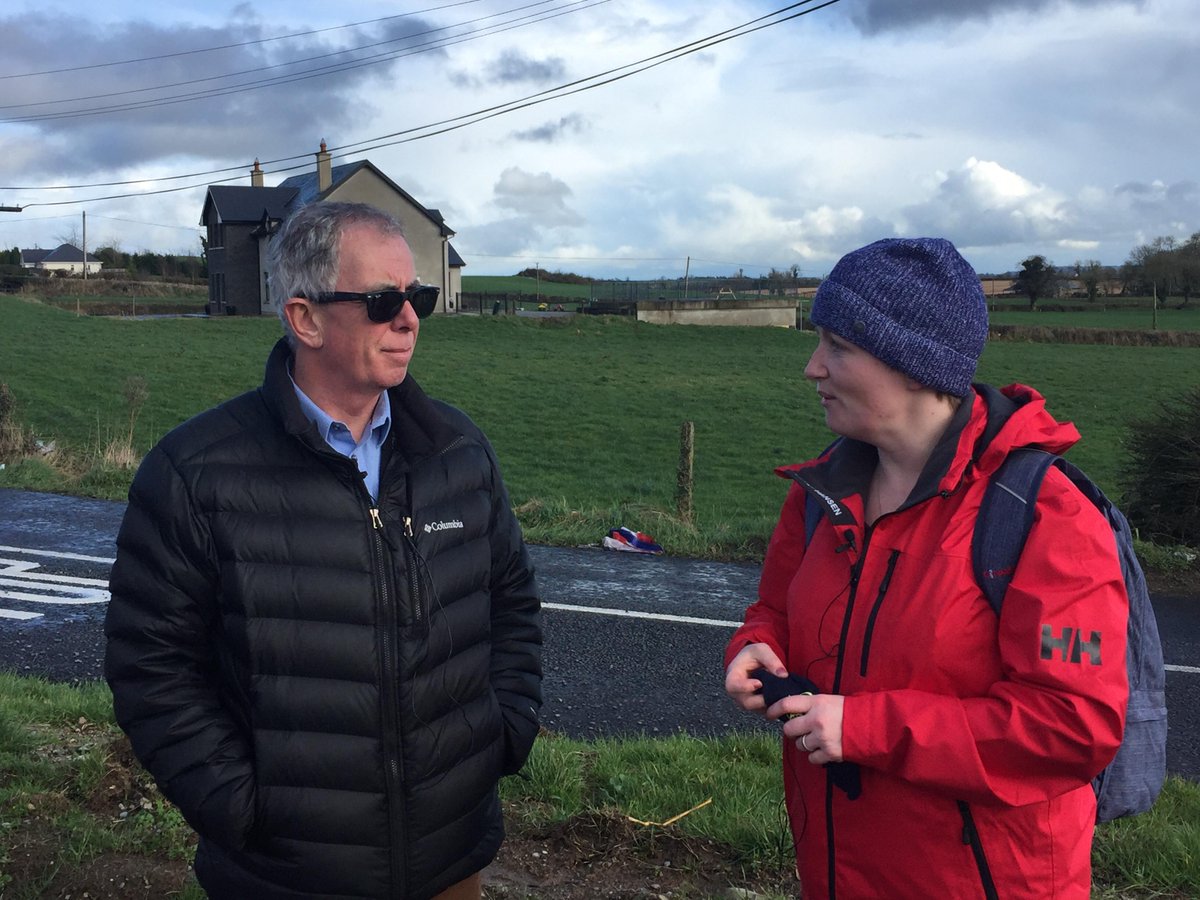 NeilRedFM's tweet photo. Caught up with #VeraTwomey earlier. She will be stopping for the night and resume her walk tomorrow morning. #NPRedFM @SimonHarrisTD https://t.co/J4IYz0jIT8