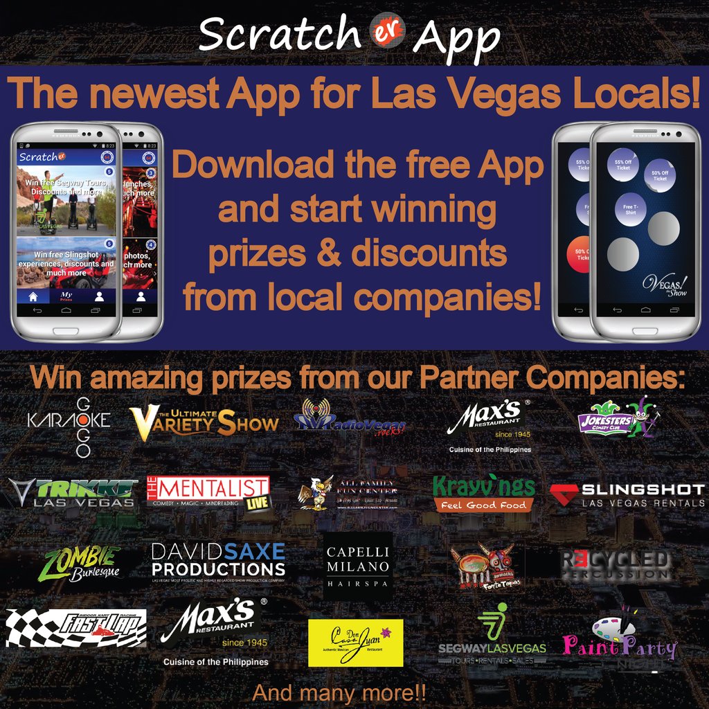 ScratcherApp's tweet photo. Scratcher App is now available on #iOS and #Android! Download it now and start scratching: https://t.co/flYB2fR4K1 #ScratcherApp #LasVegas https://t.co/pQG5Y36jpY