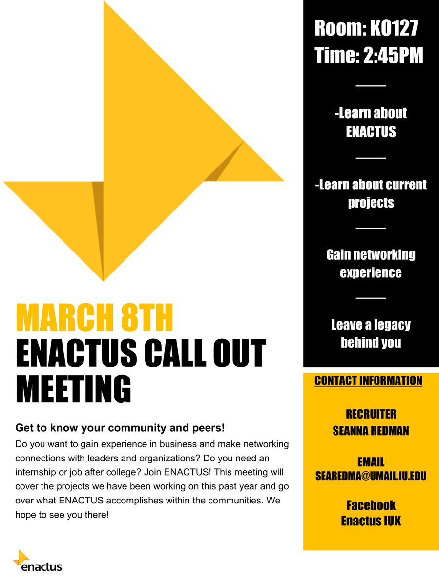 Call out meeting!! #iuk #enactus #comeonout #willyoubethere?