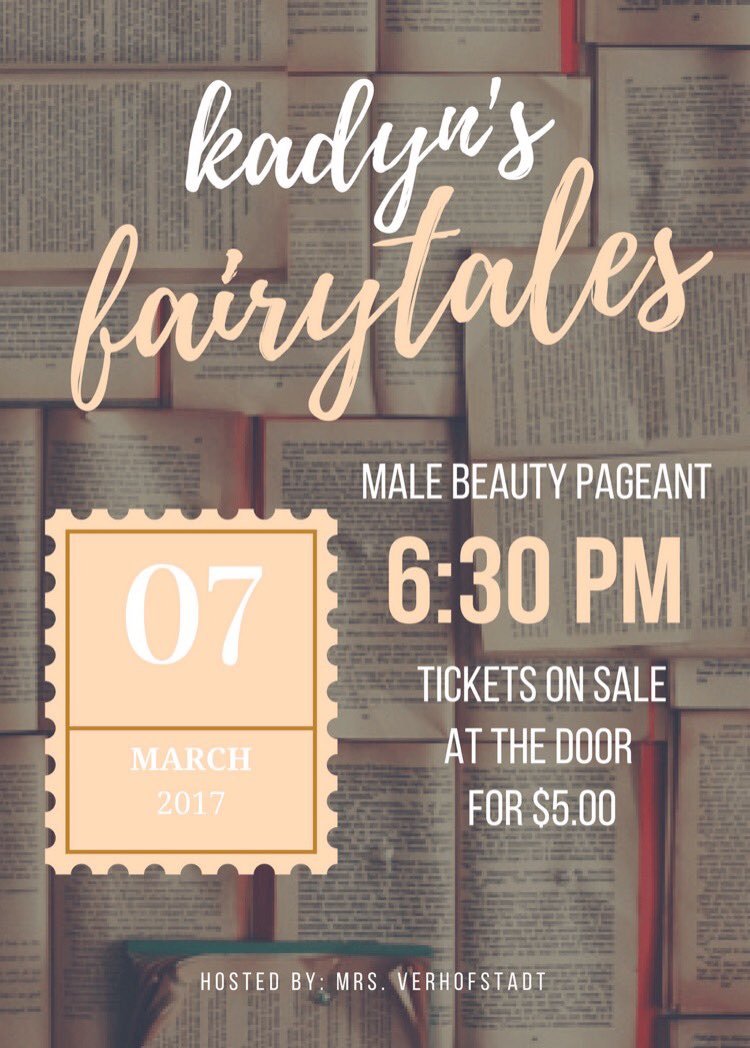 Come watch your senior boys as they support a good cause as some of your favorite tales! #kadynskrew