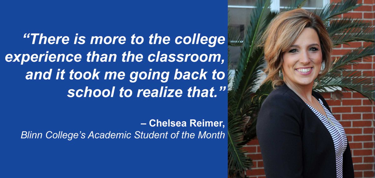 BlinnCollege's tweet image. Chelsea Reimer has been named Blinn's Academic Student of the Month! Read her story: bit.ly/2mfEVFe @BlinnPtk @BlinnBrenhamSGA