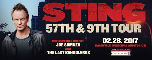 cabsolutelyapp's tweet image. #Nashville! @OfficialSting  is coming to town! @NMAuditorium  ow.ly/V8T1308gGG5