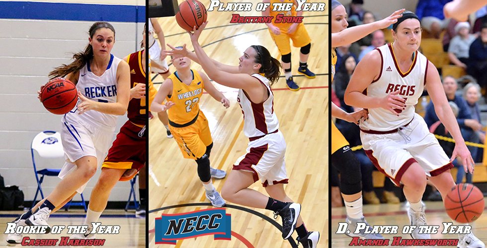 NEVConference's tweet photo. .@GoRegisPride Stone and Hawkesworth Headline the NECC Women's Basketball Major Awards: https://t.co/soTR65973s https://t.co/7jPnRb3b2m