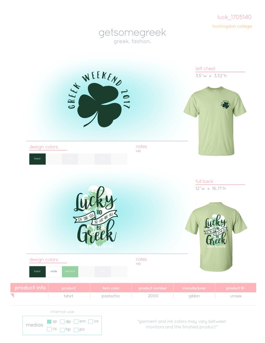 Greek Weekend shirts are $13!! They will be available for pick up during the Porch Social on March 17!! <a href="/HuntingdonPHC/">Huntingdon PHC</a> <a href="/HuntingdonIFC/">Huntingdon IFC</a>
