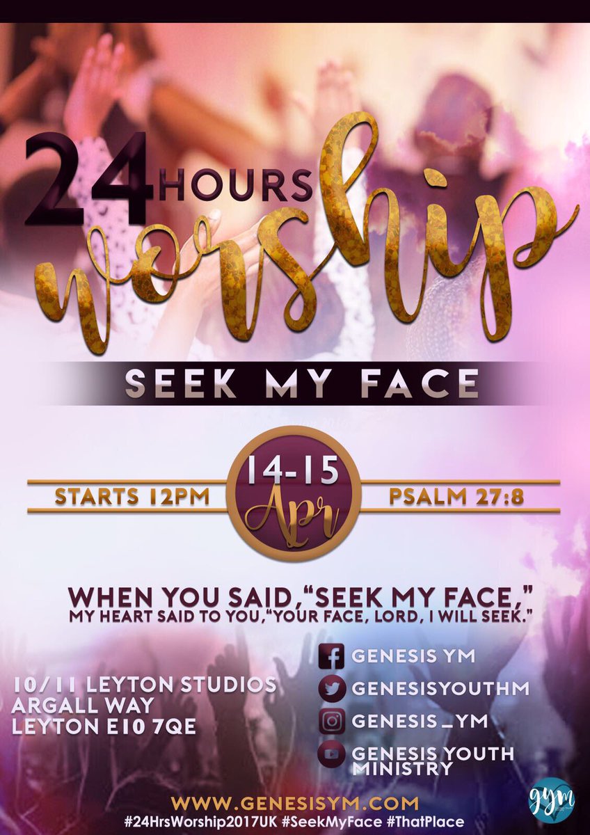 GenesisYouthM's tweet photo. The time has NOW come that the true worshippers will worship The Father in Spirit &amp; in truth!

#24hrsWorship2017UK 
#SeekMyFace 
#ThatPlace https://t.co/difOYJ73cF