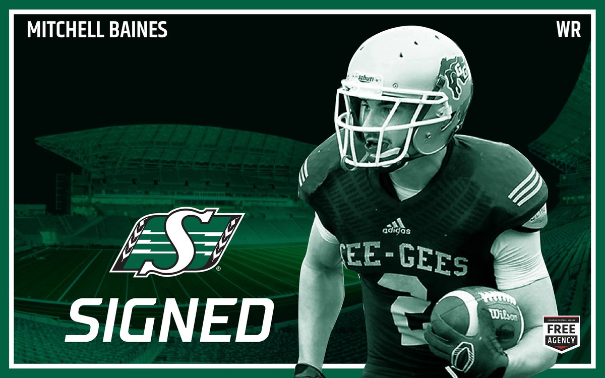 BREAKING: The Saskatchewan Roughriders have signed nat'l receiver, Mitchell Baines.

💻| ow.ly/4qQS309pw4k