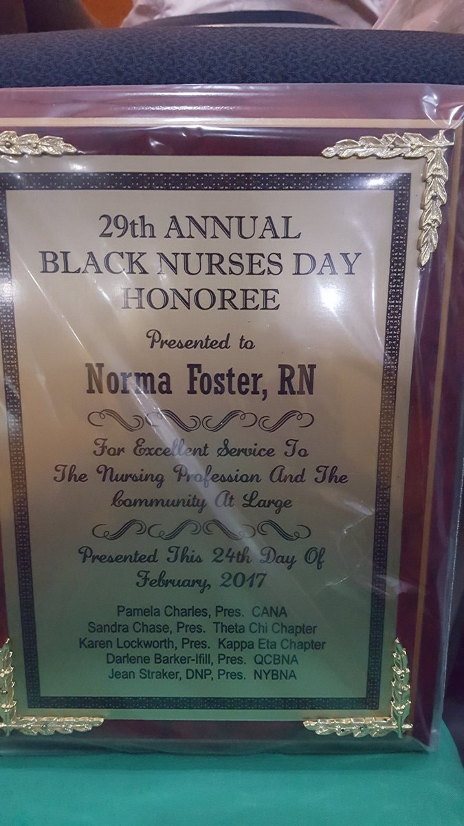 What an honor to be honored by the New York Black Nurses Association. Thank you