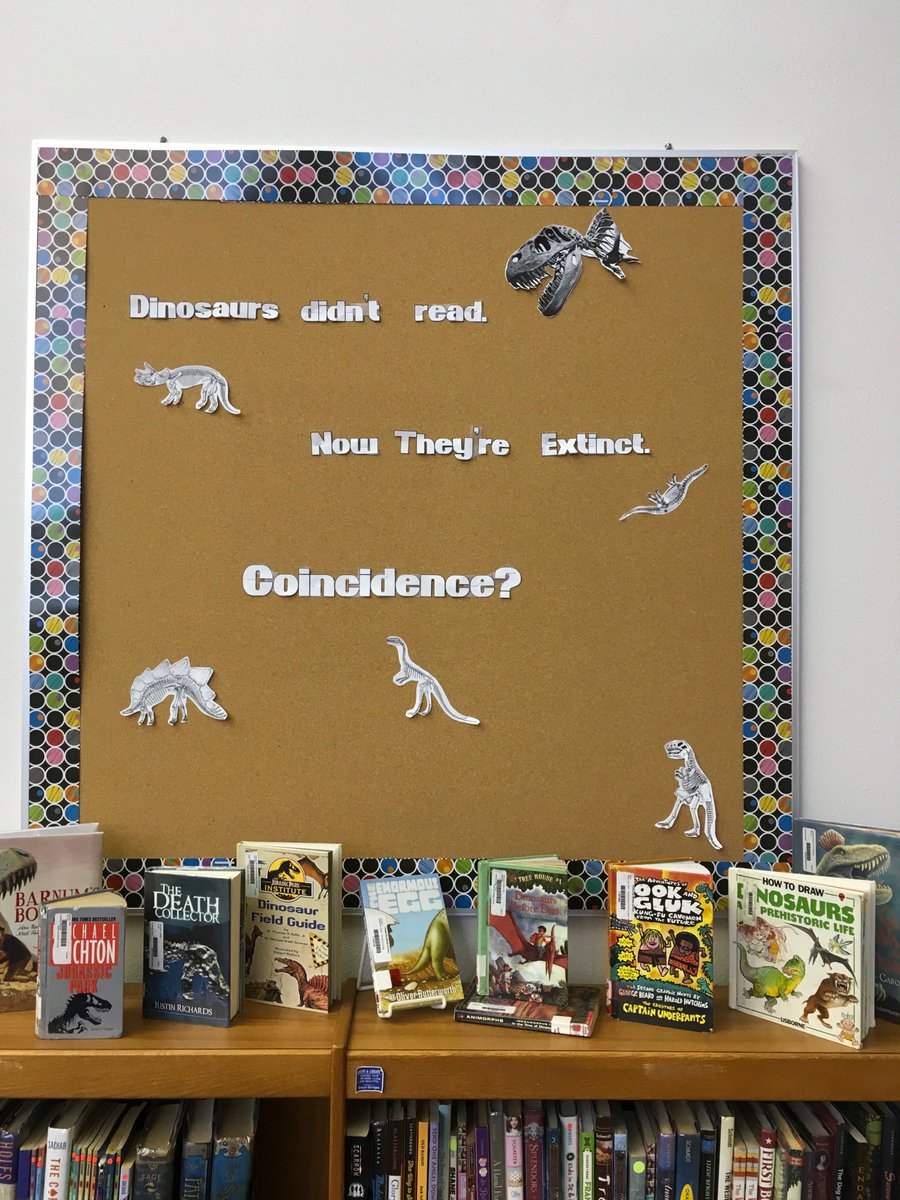 PlattMSLibrary's tweet image. Here&apos;s the picture of our bulletin board!