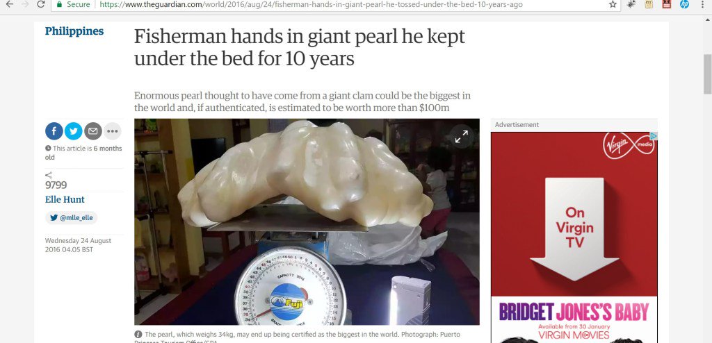 clavenderart's tweet photo. World’s Largest Pearl https://t.co/T3fcmiYk6s https://t.co/ZuQyclghPH