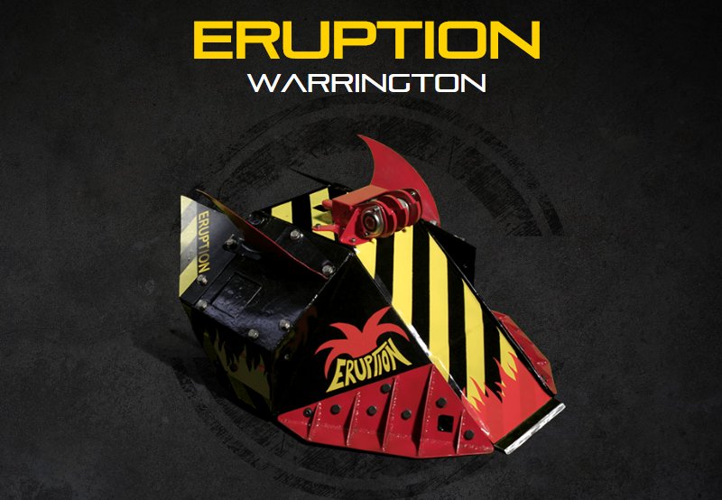 EruptionRobot's tweet photo. Things are heating up ready for #Series2 of @UKRobotWars! #RobotWars #Eruption #NoMachineIsSafe #6DaysToGo https://t.co/Q8nEER62zO