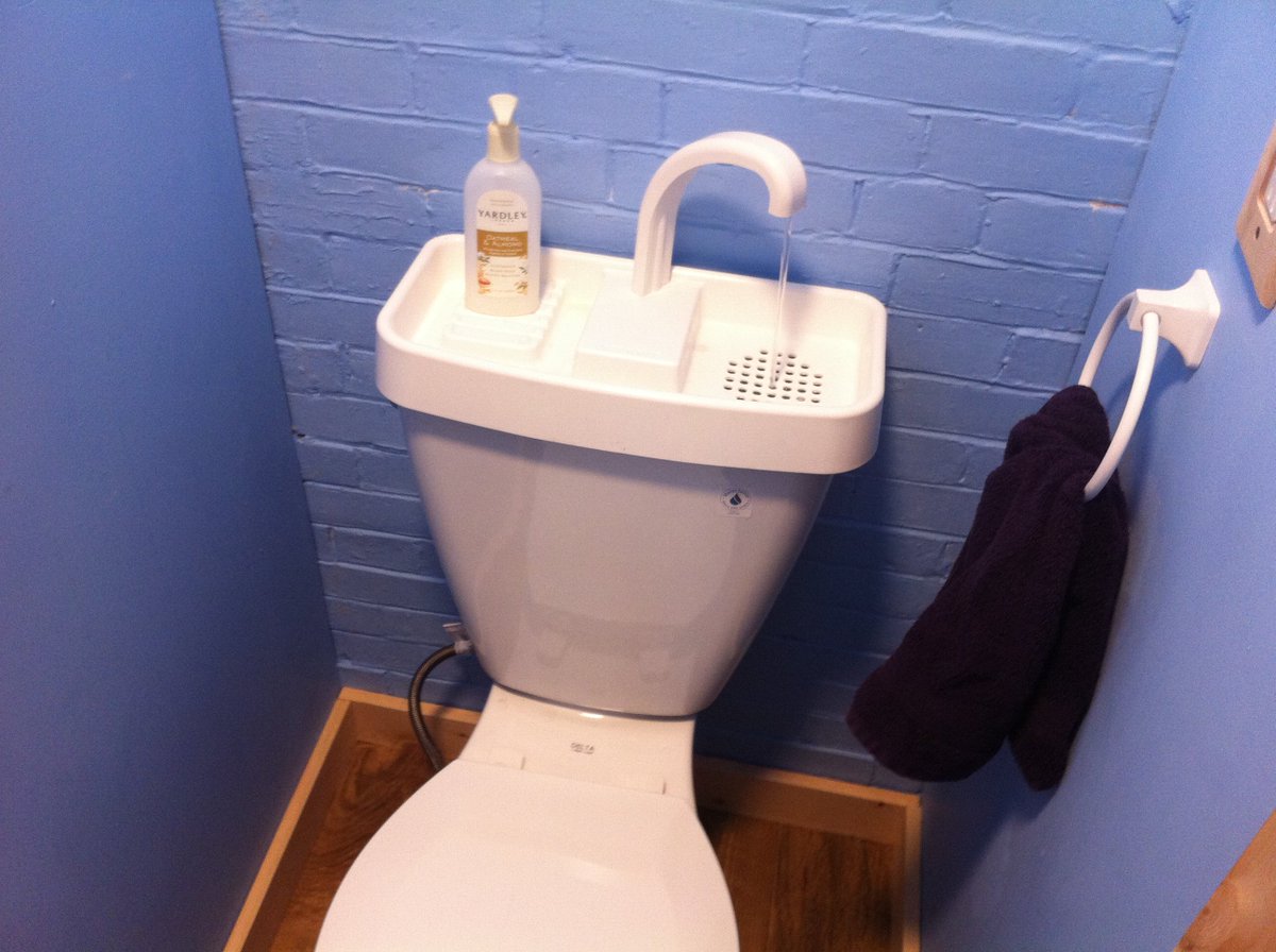 Check out our new sink/toilet combo! Now we flush with dirty water (which makes so much sense).
#SinkPositive #SinkTwice