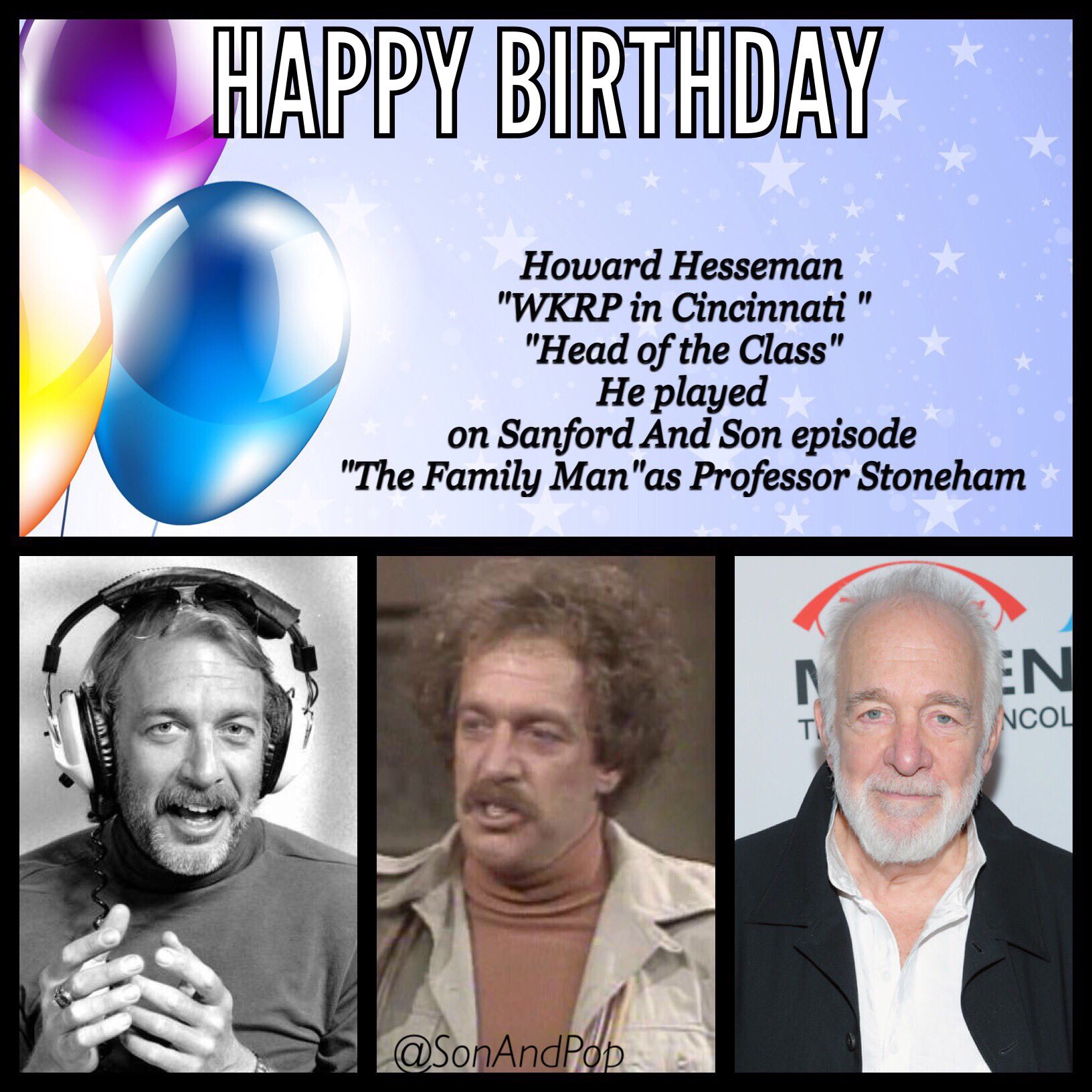 Happy Birthday to actor Howard Hesseman, he turns 77 today. 