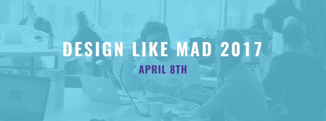 design_like_mad's tweet photo. Attention #Madison: #DesignLikeMad is back! Help us spread the word about this 12 hour event! https://t.co/5r7Ox2cCQA #design #nonprofits https://t.co/8cZbwtjl9x