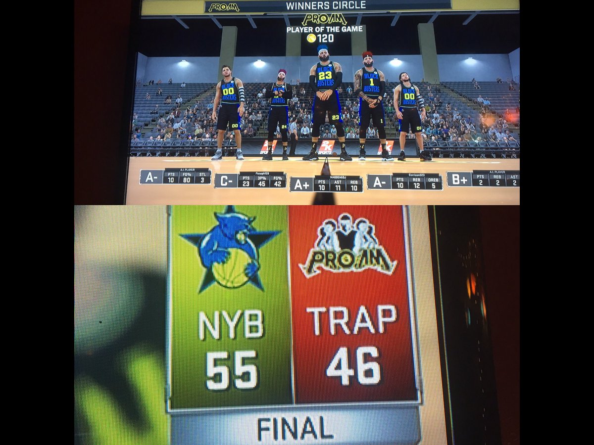 NyBlockBusters's tweet image. W against Trap cityy with MADDEN6DJ coming away with player of the game! #2k17 #2kproam #BlockBusters