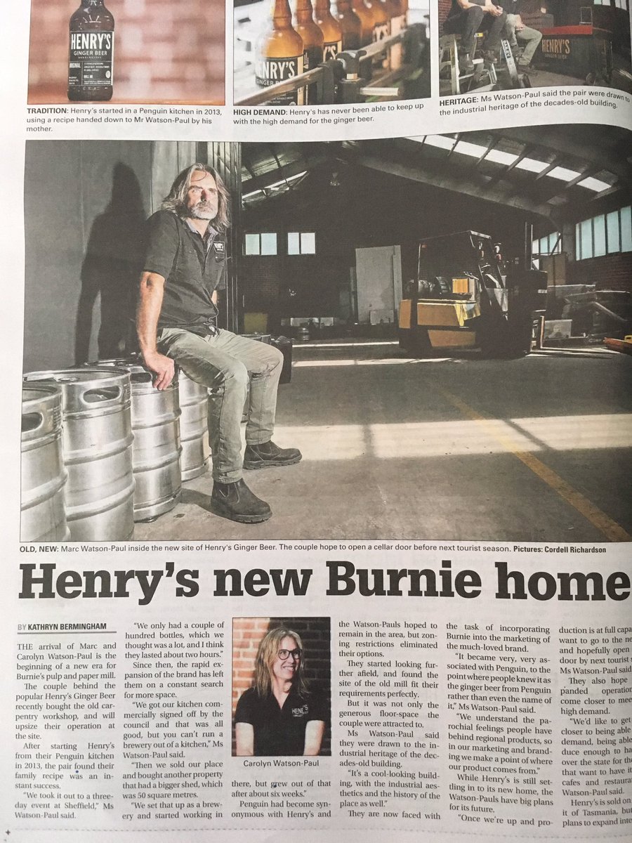 jacobacamac's tweet photo. #NWTas #manufacturing at its best.  Great choice with new site. Love the history. @theadvocatetas @henrygingerbeer @AdrianD1720 https://t.co/YbpJsOG9VO