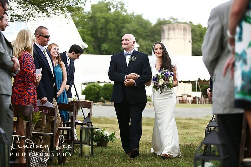 One of our Dairy Barn brides walking happily towards ever after. #purebliss #foreverandalways photo credit: <a href="/lindseyleephoto/">Lindsey Lee</a>