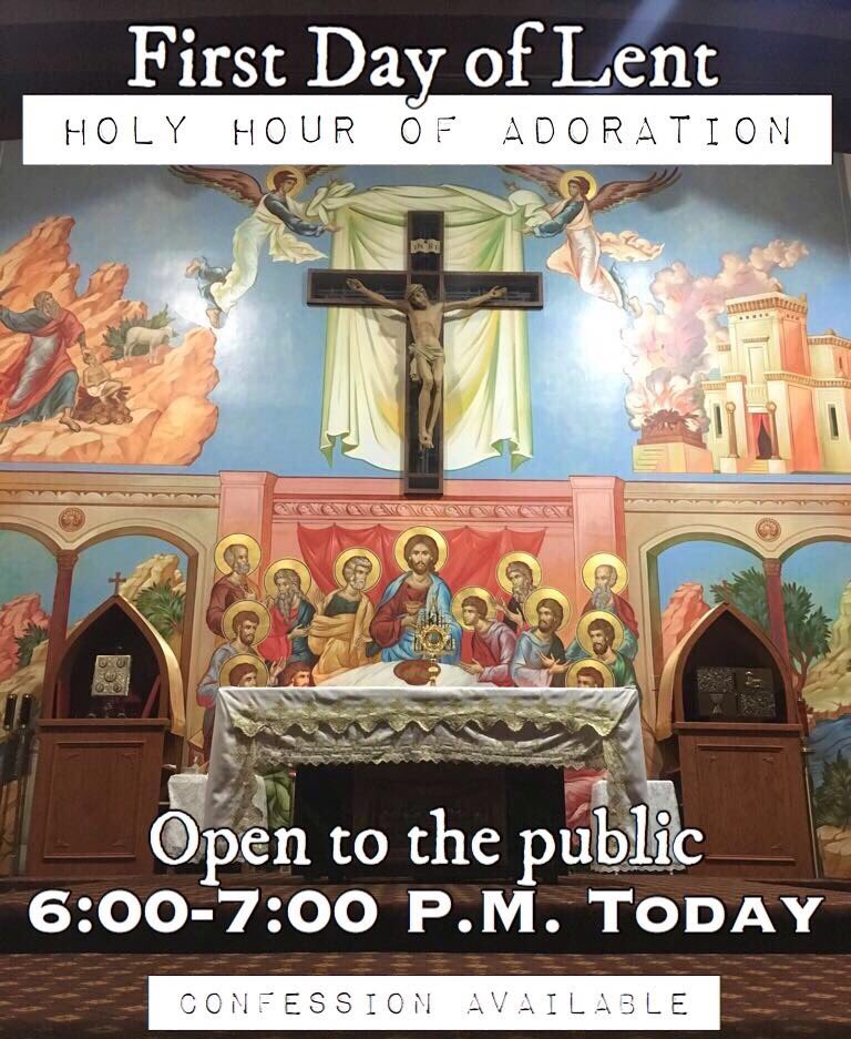 StPeterChaldean's tweet photo. Adoration and confession tonight for the first day of #Lent https://t.co/lWGZy3Csxu