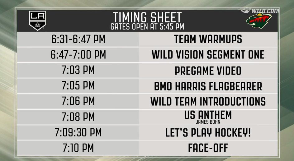 🎥 @mnwildvision has your timing sheet and so much more ahead of #LAKvsMIN → ow.ly/Cfnc309pXcS https://t.co/FVSe7YZRcc