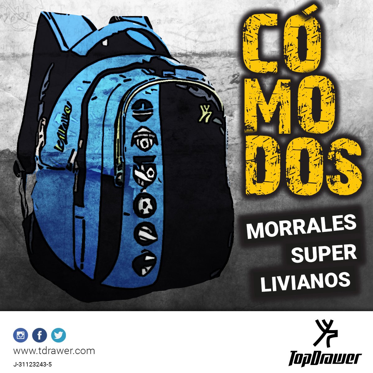 TopDrawerCom's tweet image. #MorralesSuperLivianos #MorralesCómodos #ContigoDondeQuieras tdrawer.com