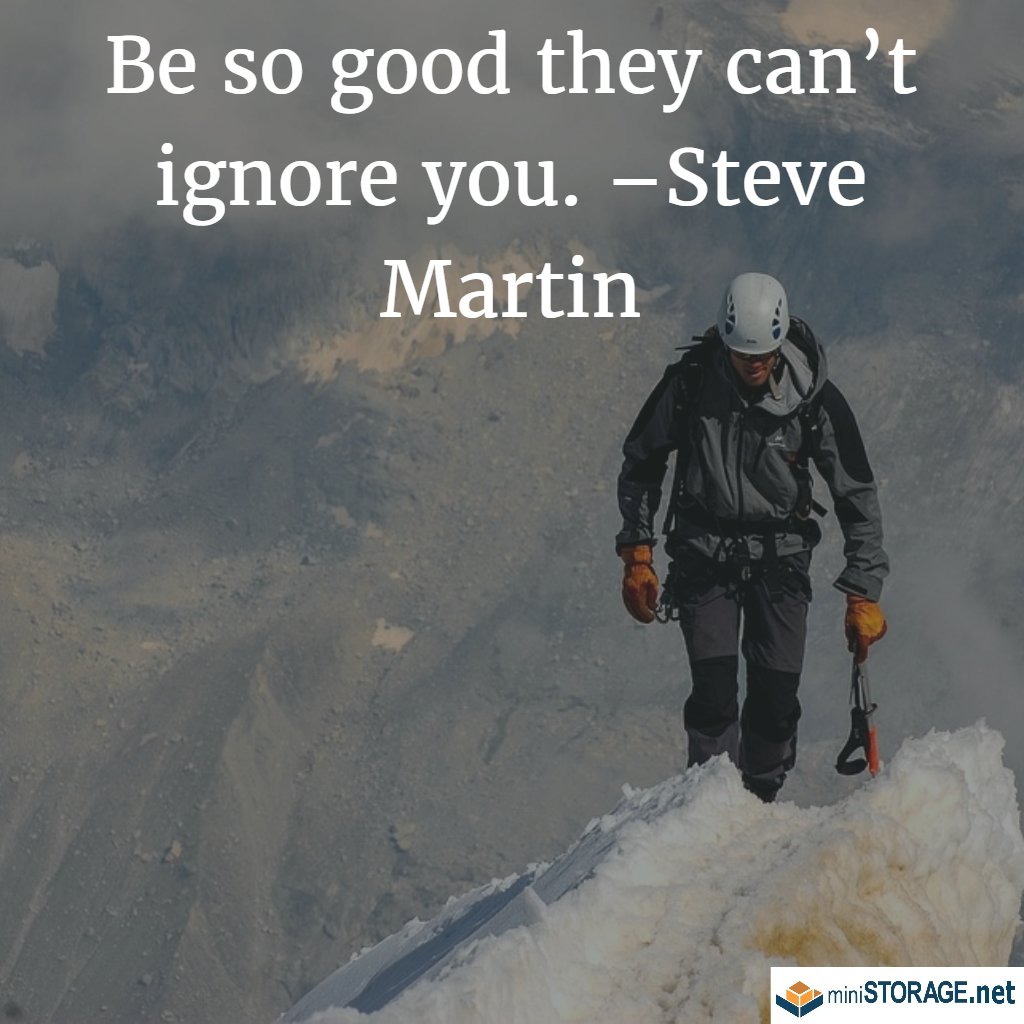MiniStorage_CM's tweet image. Be so good they can’t ignore you. –Steve Martin #mondaymotivation