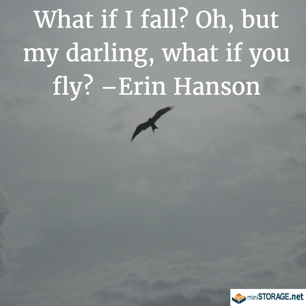 MiniStorage_WLA's tweet image. What if I fall? Oh, but my darling, what if you fly? –Erin Hanson #mondaymotivation