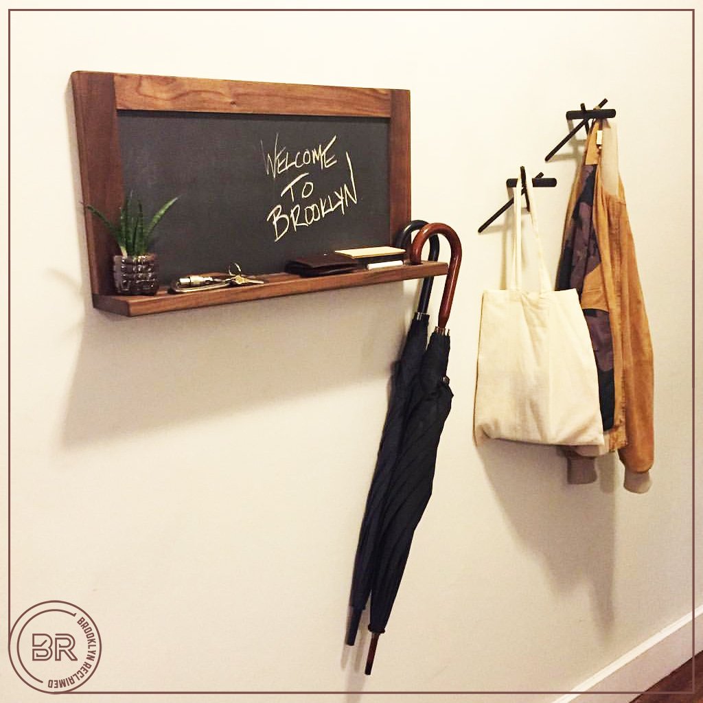 BKReclaimed's tweet photo. This walnut wall organizer is perfect for small spaces and looks mint! Adds character to any space in your home or apt. #BKReclaimed #NYC https://t.co/SNLHiLiHWy
