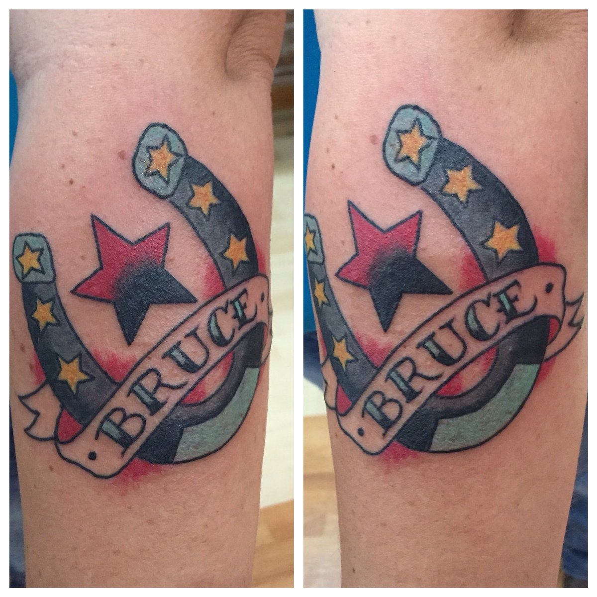 BlueDevilYbor's tweet image. Who better to get a lucky horseshoe from than Mr. Luck himself ! @gentlemanjohnnyluck #bluedeviltattoo