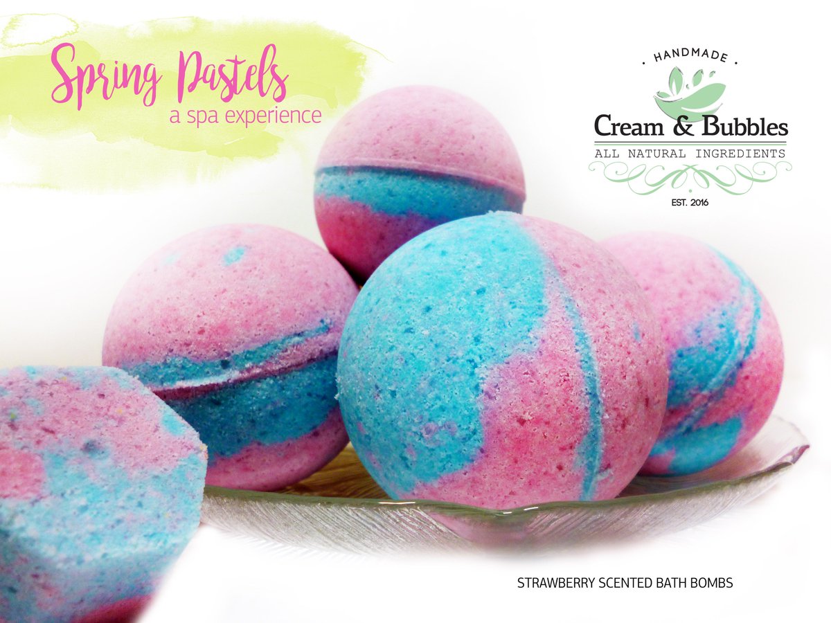 creamandbubbles's tweet photo. #creamandbubbles #bathbomb #pastel #strawberry #epsomsalt #almondoil #natural https://t.co/mvimj0amgJ