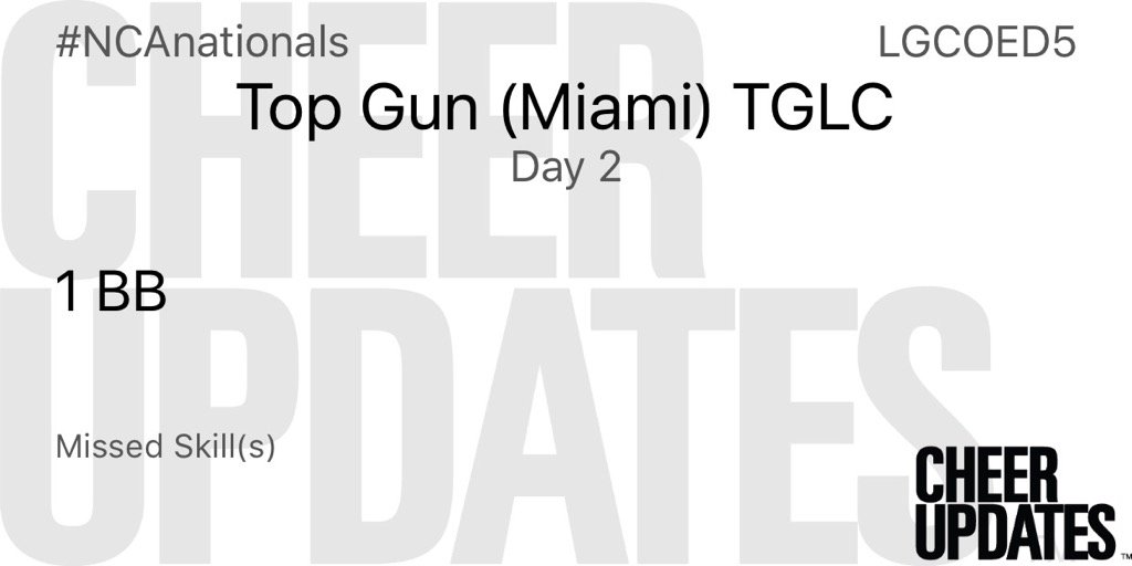 cheerUPDATES on Twitter "Top Gun (Miami) TGLC LGCOED5 1 BB 