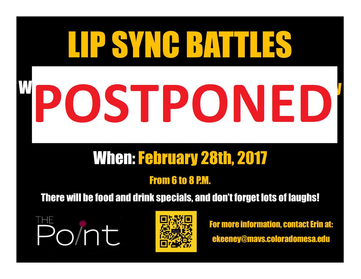 thepointcmu's tweet photo. The Lip Sync Battle advertised for tomorrow, February 28, is being postponed until next week. Follow us for further details! https://t.co/bsQ8qVpYVi