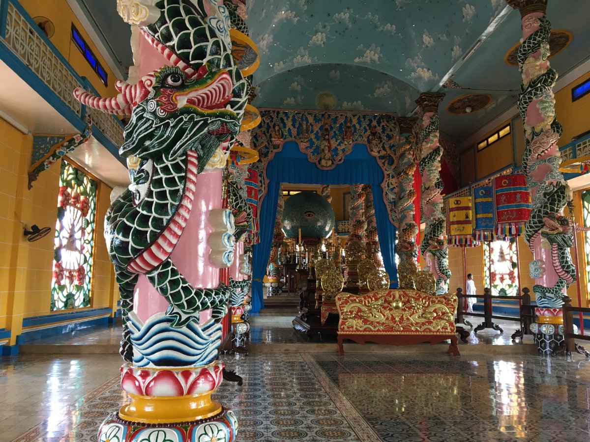 J_A_JonesJr's tweet photo. Via my wife today from Tay Ninh, Vietnam: the beautiful Cao Dai temple. https://t.co/C0gCX9wFiR