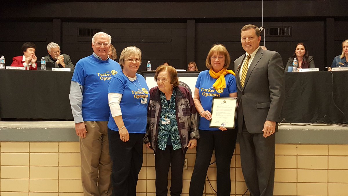 CityofTucker's tweet photo. Mayor Auman presents a proclamation to the Tucker @OptimistClubs in honor of #OptimistDay https://t.co/co4kELgmLA