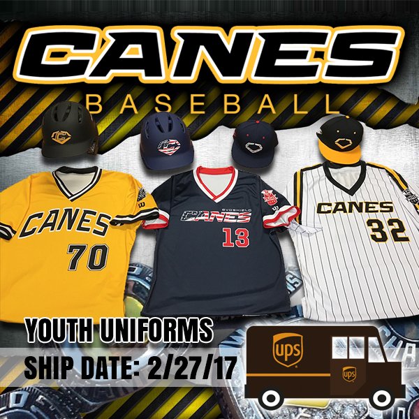 Canes Baseball on X: Canes Youth Uniforms ship today. Can't wait to see  our youth teams take the field in 2017! @wilsonballglove #TheCanes  #FutureIsBright  / X