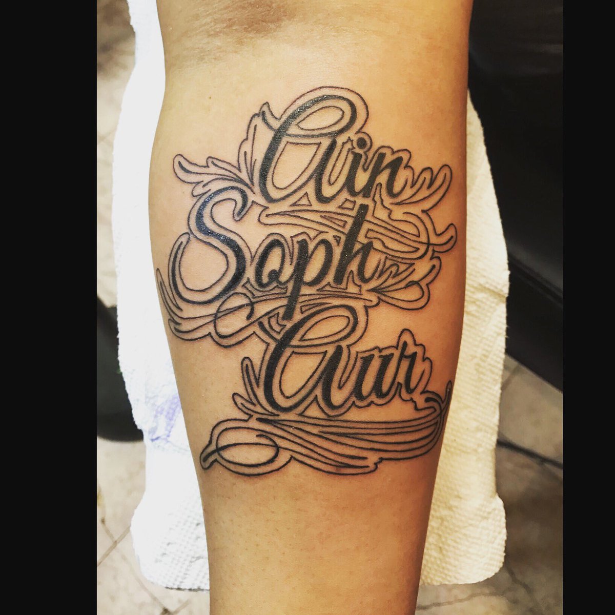 Bored_ink's tweet photo. .. . "Ain Soph Aur" (limitless light) ... #tattoo #tattooartist #artist #lettering #tattoofont #script #linework #ink #bored .. https://t.co/AZPHgx1tHM