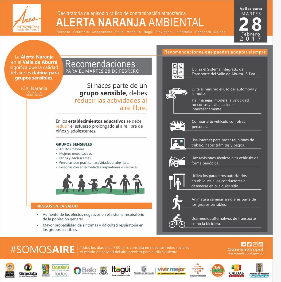 Danielsuarezvoz's tweet photo. Estamos en alerta naranja #ProtocoloYa #Medehollín https://t.co/Qj8mGcdZEW