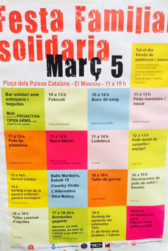 caulespolsada's tweet photo. Tots aquells que divendres no sàpiguen què fer els recomanem anar a la Festa Familiar Solidaria de Masnou, activitats i tallers infantils!! https://t.co/khH3lS7BTT