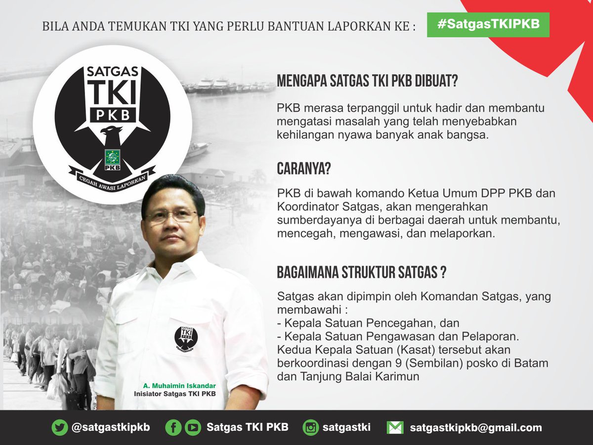 Sekarang ad permasalahan TKI lapor ke #SatgasTKIPKB <a href="/AbdulMu85300946/">A. Muin Pulungan</a> <a href="/cakiminpkb/">Cak Imin</a> <a href="/Kadir_Karding/">Abdul Kadir Karding</a> @aminrais0102 <a href="/DPN_GEMASABA/">DPN GEMASABA</a> @BeritaPKB